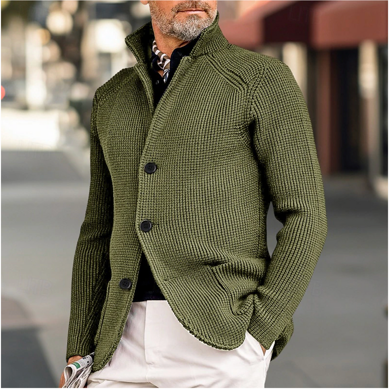 Heren cardigan van wol en katoen – Tobias