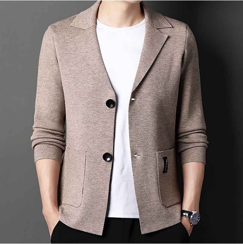 Heren cardigan van wol-katoenmix – Martin