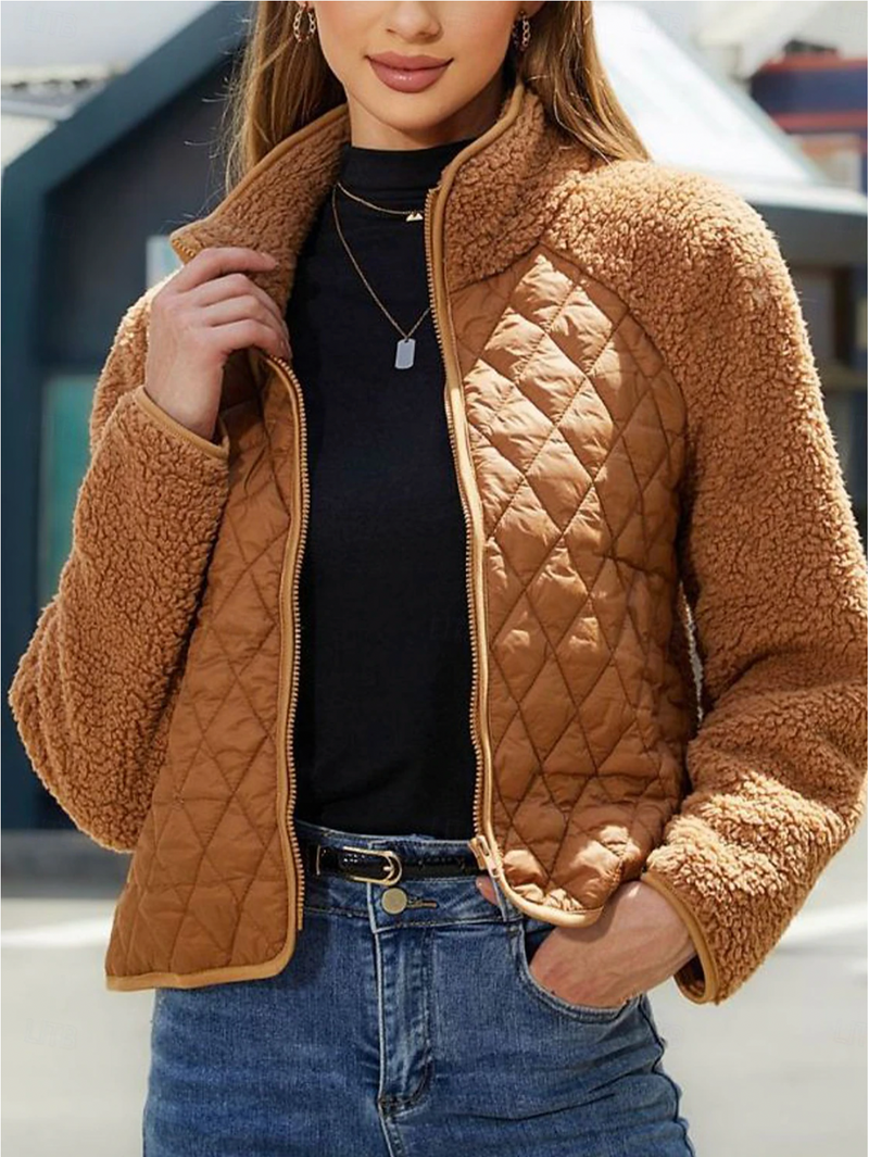 Warme fleece damesjas met ritssluiting – Mila