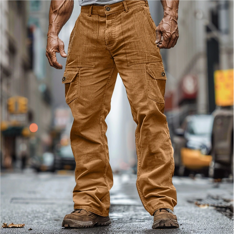 Stoere corduroy cargo broek voor heren – Damian