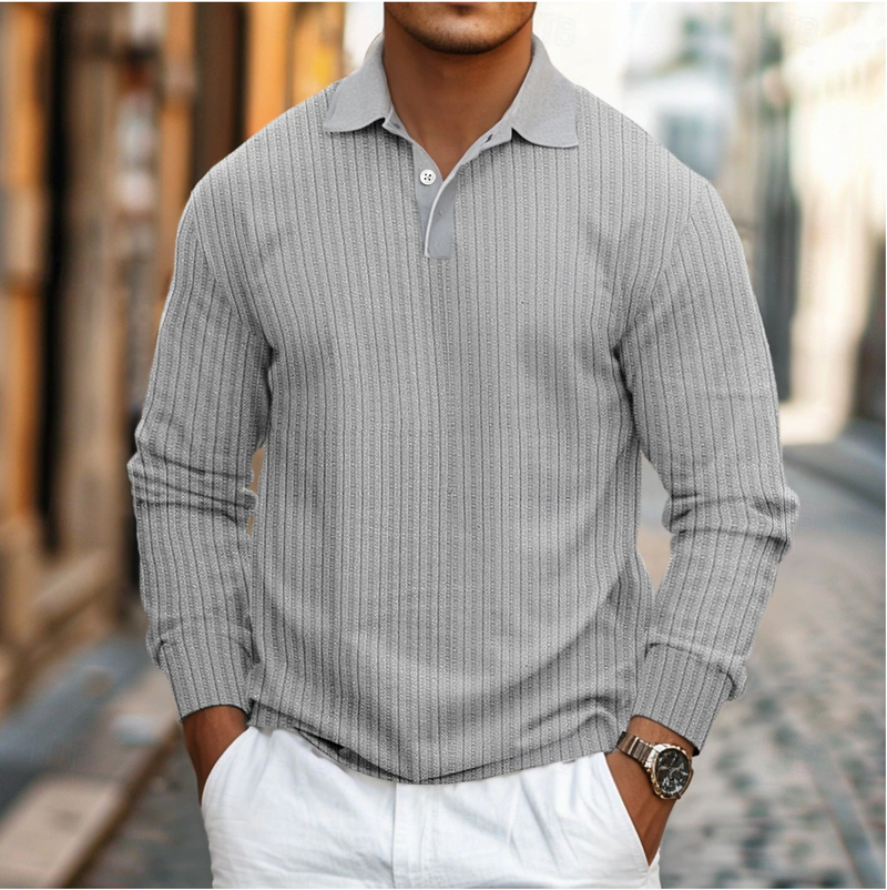 Trendy lange mouwen polo heren – Lucas