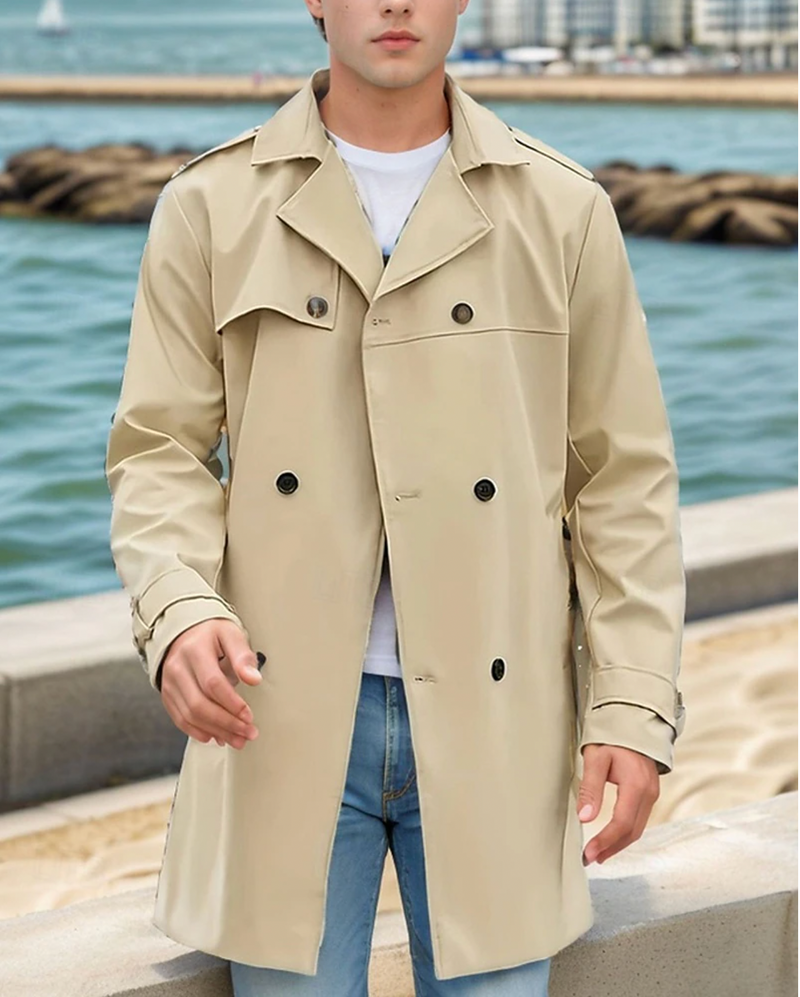 Waterafstotende heren trenchcoat met elegante pasvorm – Max