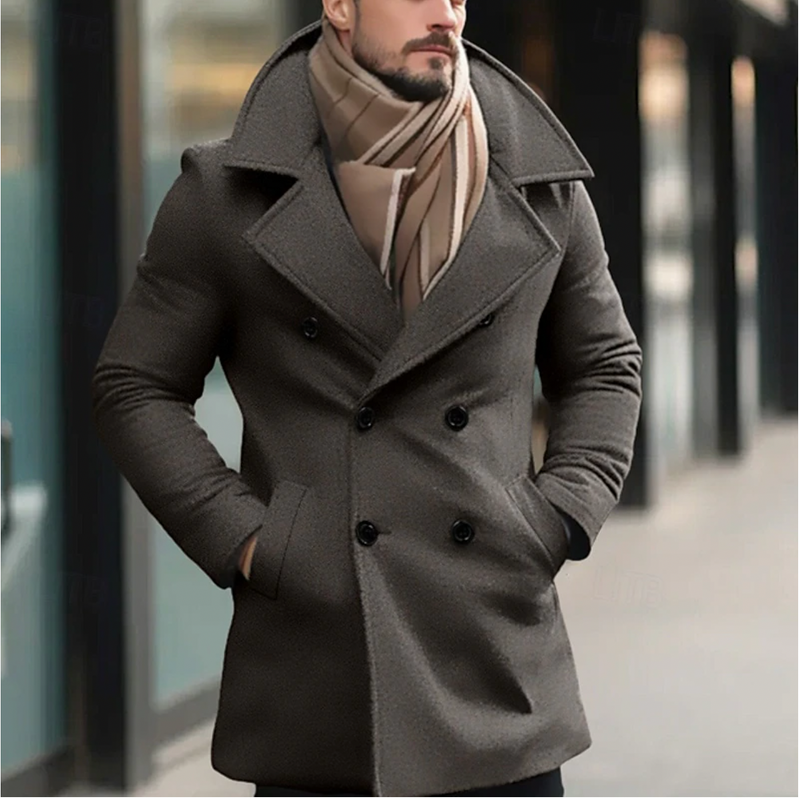 Waterafstotende heren trenchcoat met klassieke kraag – Simon