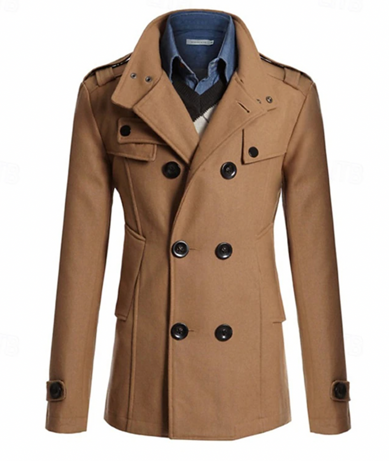 Casual heren trenchcoat met dubbele rij knopen – Matteo