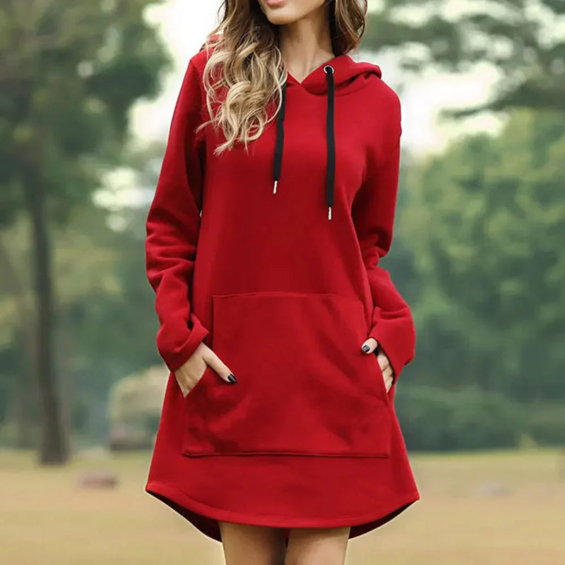 Casual hoodie jurk met capuchon voor dames – Sophie