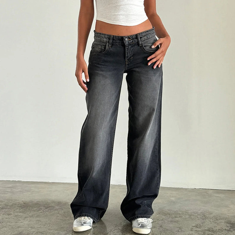 Dames wide leg jeans high waist comfortabel en trendy – Selira