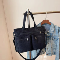 Corduroy schoudertas met laptopvak voor dames – Elvysa