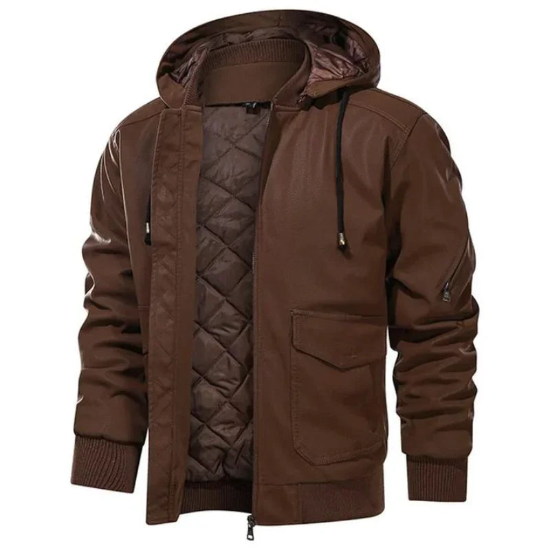 Faux leren heren bikerjack voor winter – Matteo