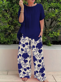 Tweedelige casual dames set met top en broek – Emma
