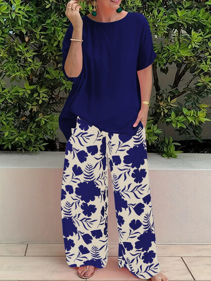 Tweedelige casual dames set met top en broek – Emma