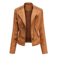 Faux leren bikerjack voor dames – Roxanne