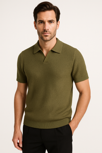 Elegante polo met korte mouwen in effen kleur – William