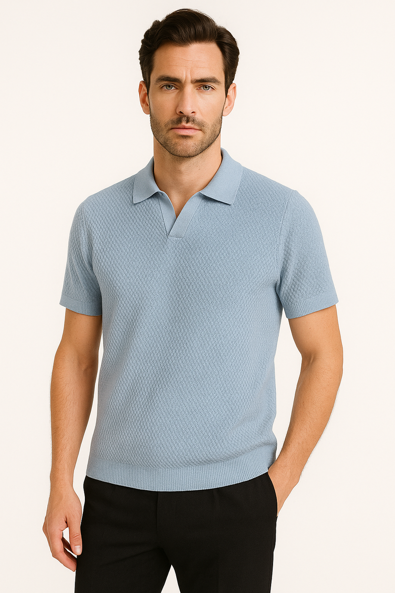 Elegante polo met korte mouwen in effen kleur – William