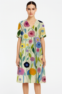 Bloemenjurk met ademende stof en elegante pasvorm – Nicka