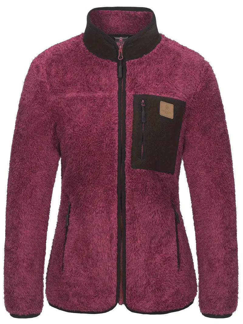 Warm sherpa fleece damesjack met capuchon – Isabel