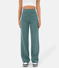 Stijlvolle knopenbroek met hoge taille – Emma