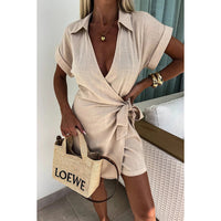 Trendy korte jumpsuit van linnen en katoen – Lara