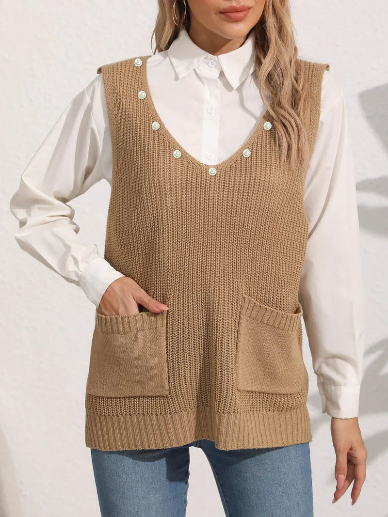 Stijlvol dames sweater vest met V-hals – Elise
