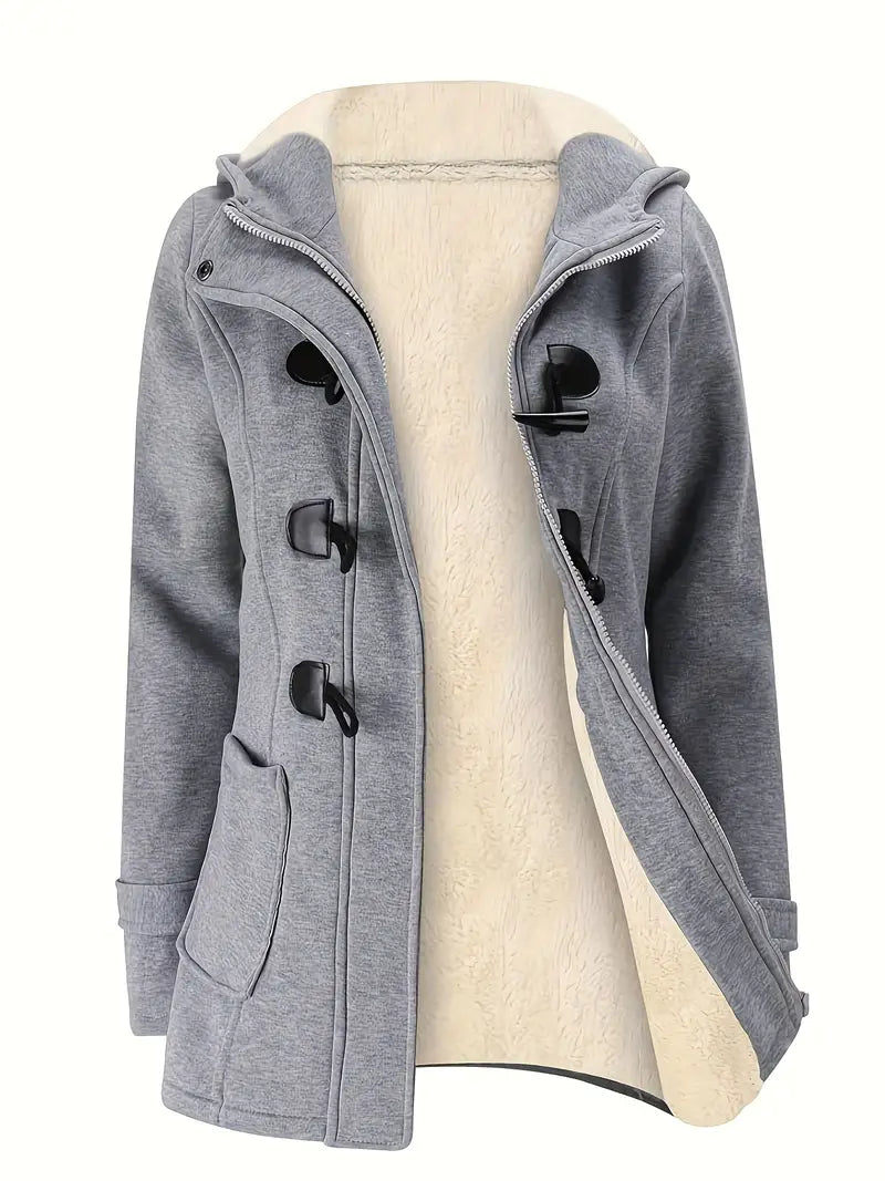 Warme winterjas met bontvoering en capuchon – Elise