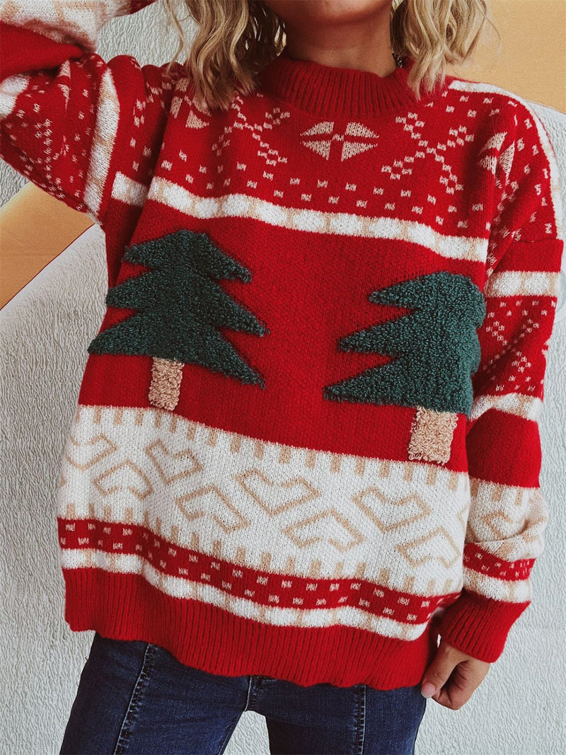 Vrolijke kersttrui met ronde hals – Emma