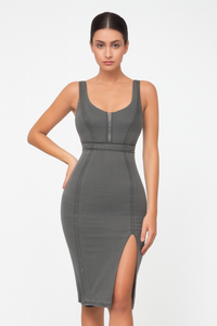 Casual Denim Jurk met Flatterende Pasvorm en Stretch – Nova