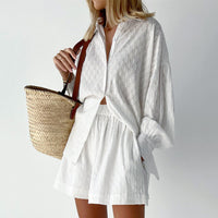 Tweedelige Shirt en Shorts Set van Katoen – Isla