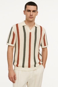 Vintage Gestreepte Golfpolo voor Heren – Thomas