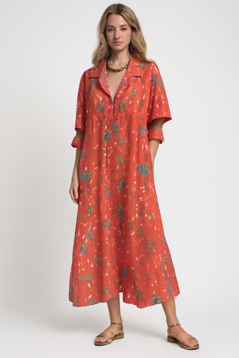 Boho zomerjurk met ruffles en kantaccent – Odessa