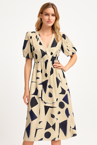 Zomerjurk van biologisch katoen in elegante stijl – Maristella