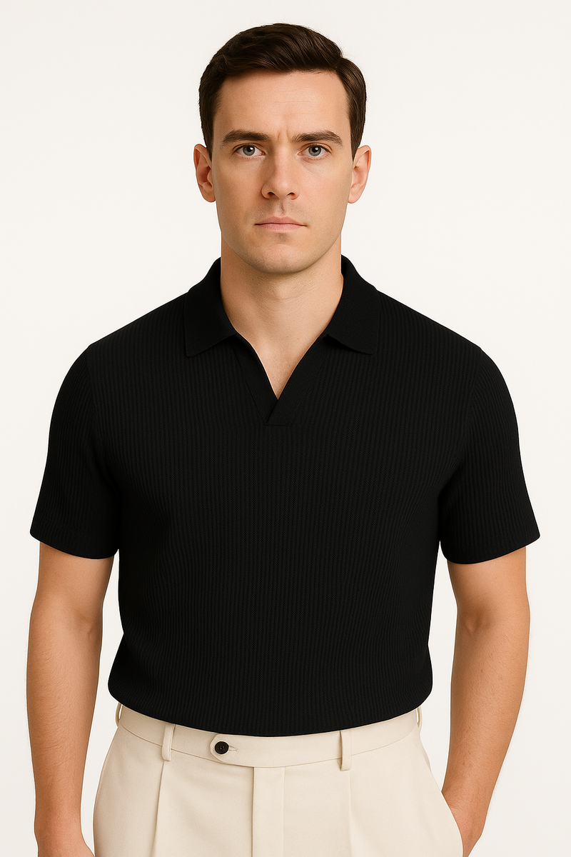 Heren Polo T-shirt met V-hals en Korte Mouwen – Vince