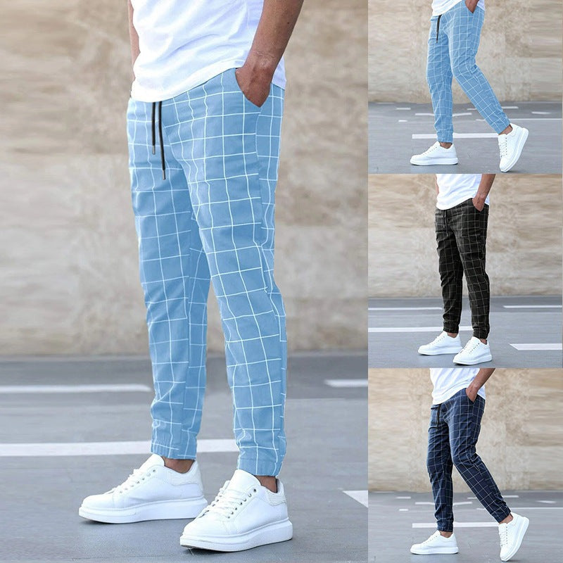Geruite heren jogger met elastische taille – Rovent