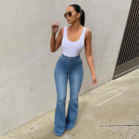 High-waist flared jeans met stretch – Zoë