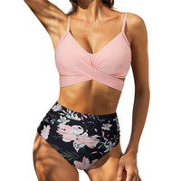 High-Waist Bikiniset met Tijdloos Patroon en Comfort – Elverra