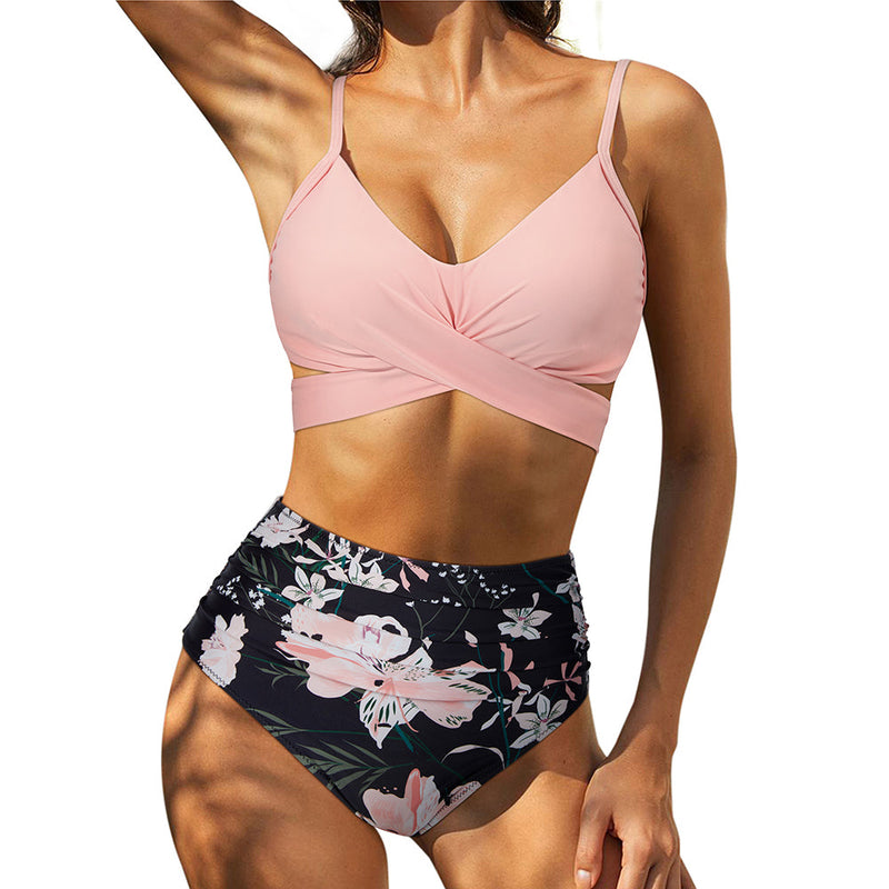 High-Waist Bikiniset met Tijdloos Patroon en Comfort – Elverra