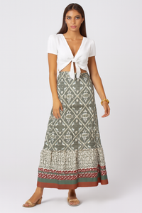 Boho maxi rok met print en elastische taille – Ayla
