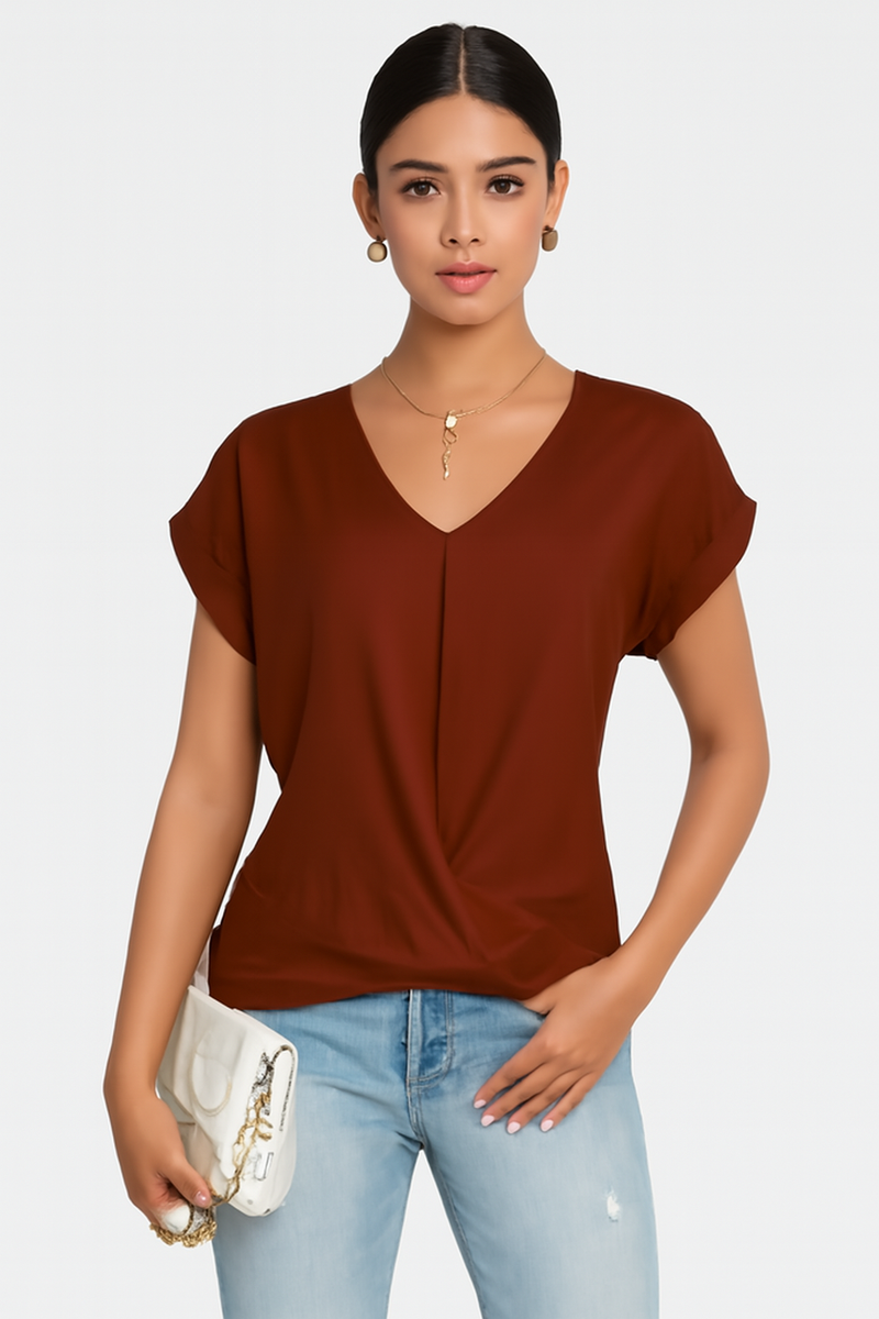 Casual V-hals T-shirt voor Dames – Zoë