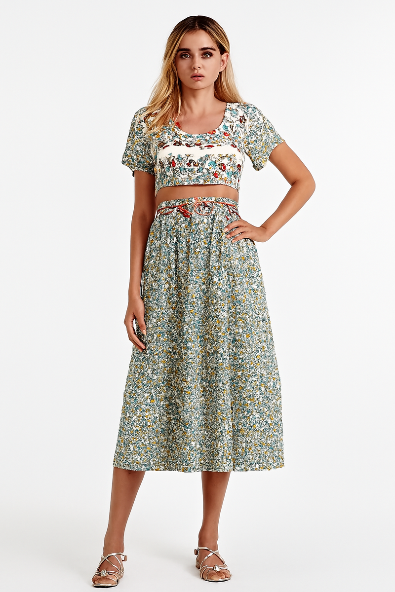 Bohemian casual damesjurk met patchwork print – Yara