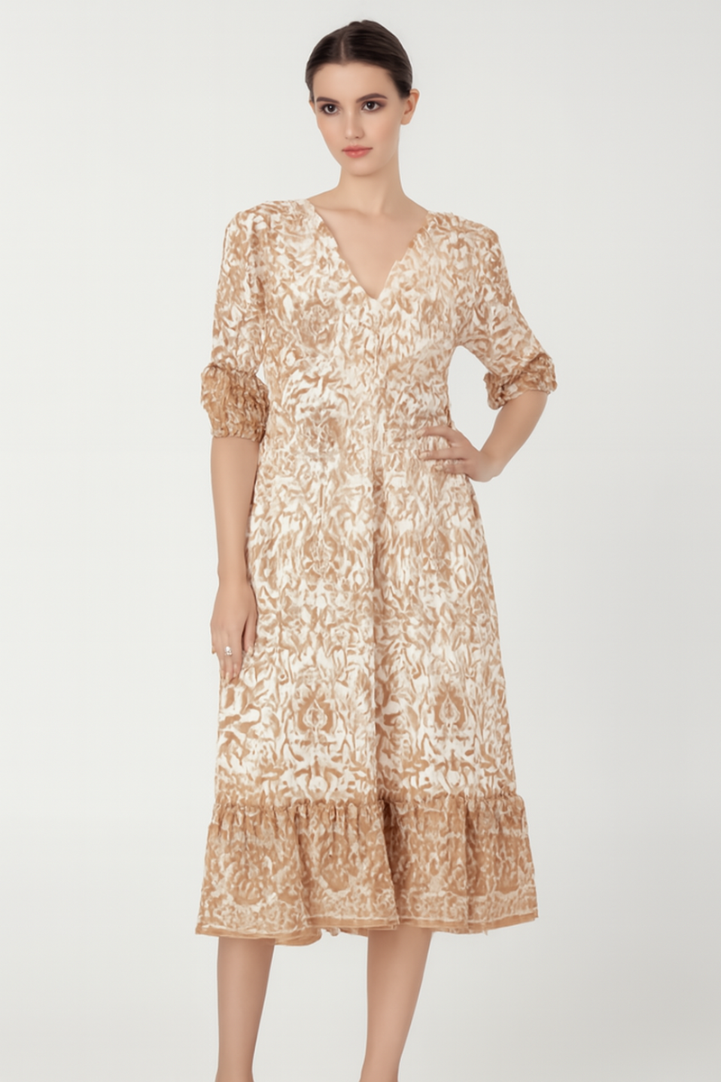 Boho Maxi Jurk Dames Bloemenprint Comfort V-Hals – Soraya