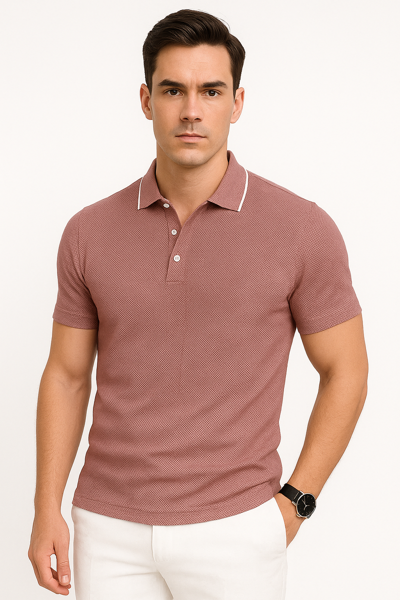 Heren Poloshirt van Ademend Katoen met Tijdloos Design – Levaro
