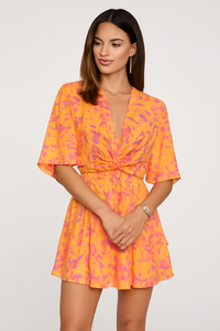 Boho bloemenjurk voor dames met ruffles en luchtige pasvorm – Elviana