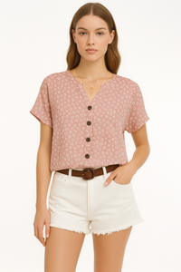 Ademende casual dames top met bloemmotief – Nora
