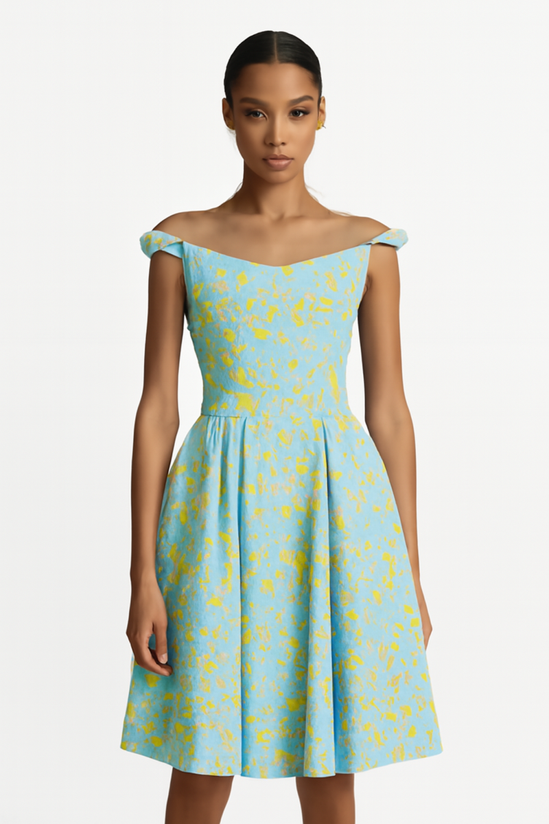 Corset Midi Jurk met Bloemenprint en Split - Elise