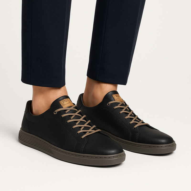 Heren Executive Leren Sneakers voor Casual Winterlook – Omen