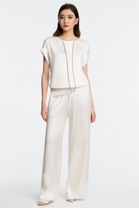 Zijdezachte Set Blouse en Broek Voor Dames – Vereluna