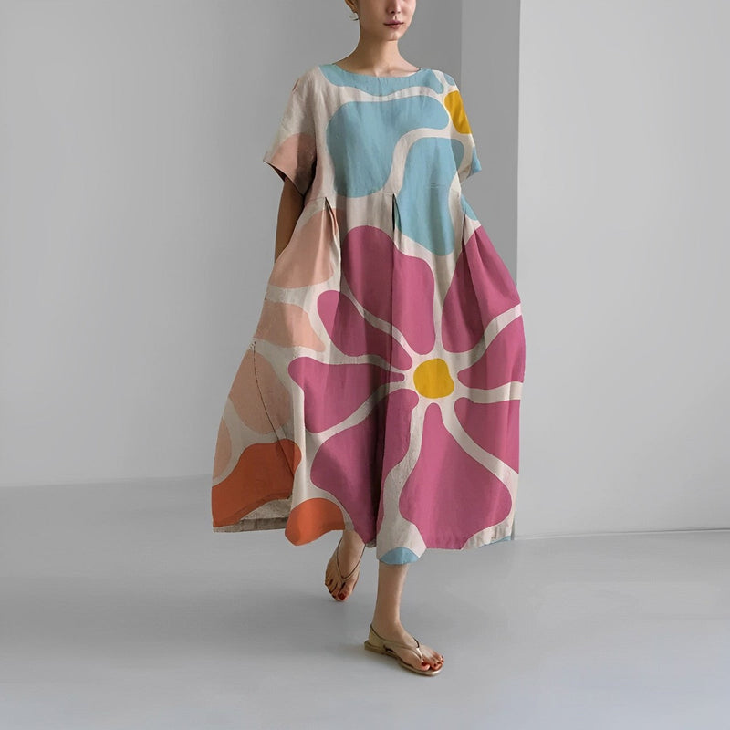 Boho bloemenjurk met licht en vloeiend ontwerp – Yara
