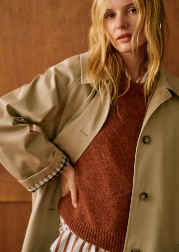 Dames trenchcoat licht oversized lentejas stijlvol – Elinora