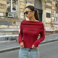 Dames off-shoulder gebreide top met elegante pasvorm – Laura