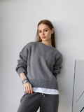 Dames gebreide trui met losse pasvorm en mock neck – Olivia