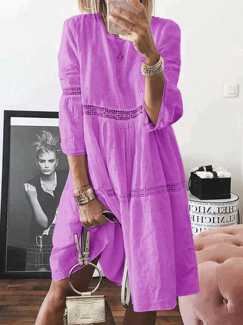Boho borduurjurk met elegante pasvorm – Kayla