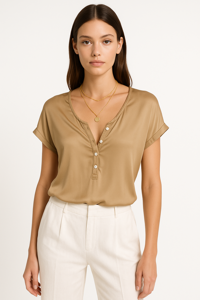 Elegante damesblouse met V-hals en comfort – Lisa